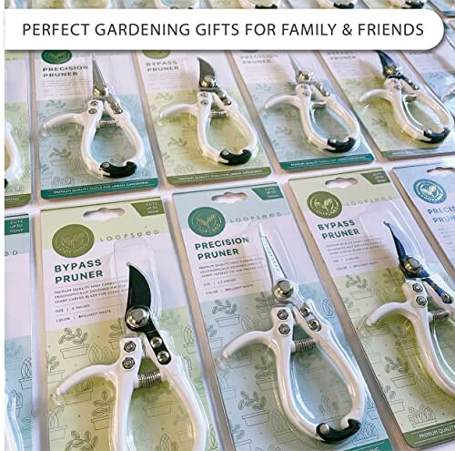 LOOPSEED Bypass Pruning Shears Hand Pruner Garden Trimming Scissors Plant Trimmers Herb Snips Flower Clippers Ergonomic Handle Modern Garden Tools (Classic Cream) - 5