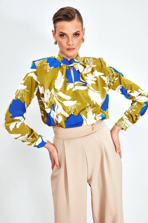 Loose Blouse with Ruffles - HAKİ - 2