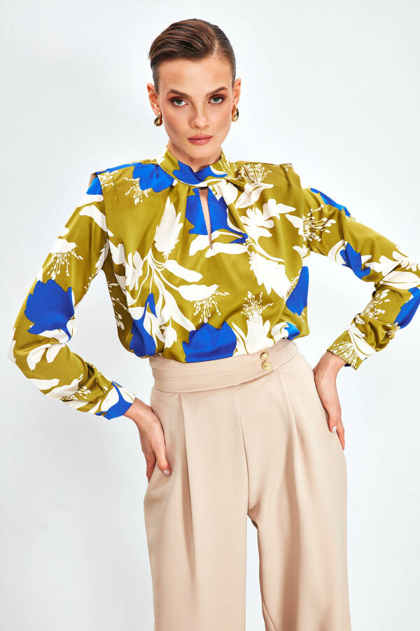 Loose Blouse with Ruffles - HAKİ - 7