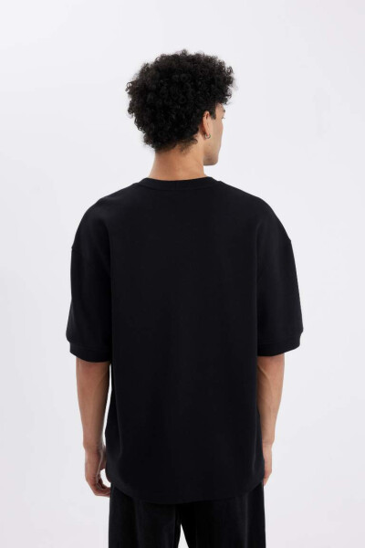 Loose Fit Crew Neck Short Sleeve Heavyweight T-Shirt Black - 6