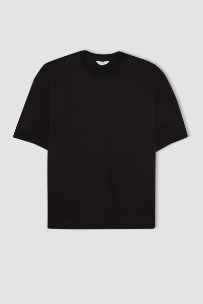 Loose Fit Crew Neck Short Sleeve Heavyweight T-Shirt Black - 13