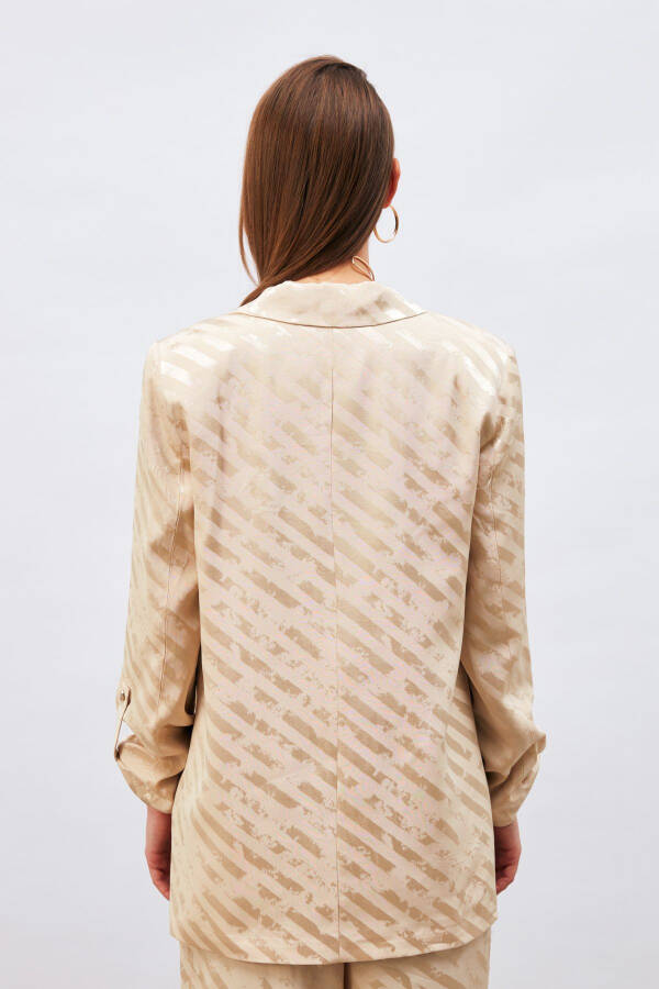 Loose Fit Jacket with Detailed Sleeves - Beige - 5