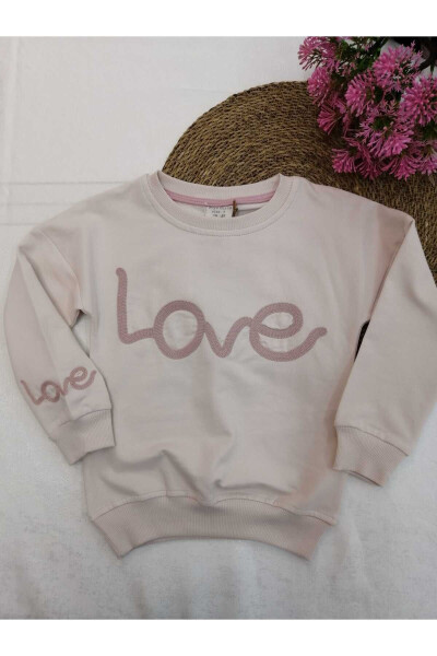 Love Embroidered Girls' Sweatshirt 3-6 Years - 3