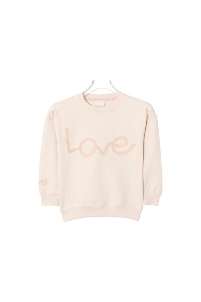 Love Embroidered Girls' Sweatshirt 3-6 Years - 1