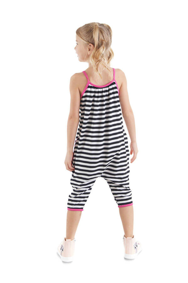 Love Me Striped Cat Sleeveless Jumpsuit for Girls - 17