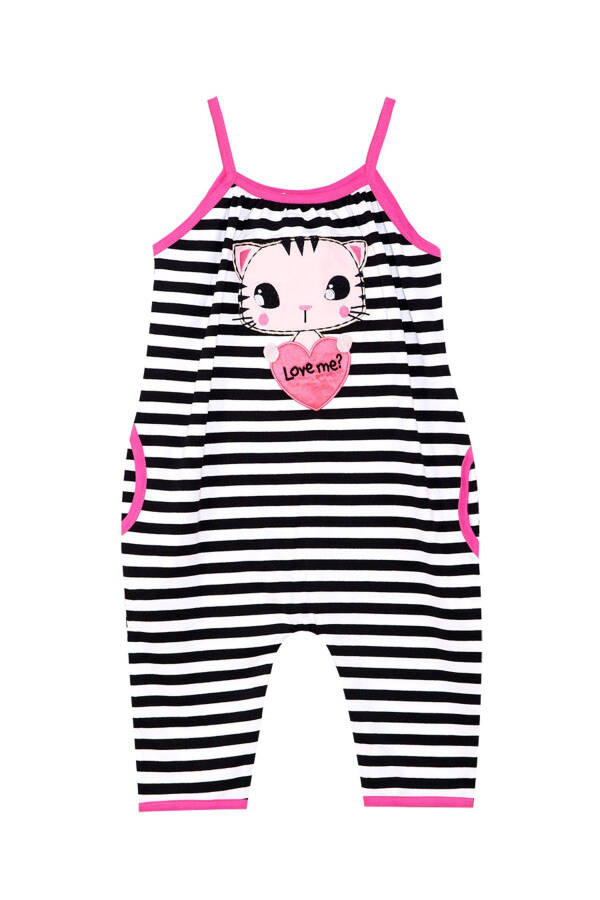 Love Me Striped Cat Sleeveless Jumpsuit for Girls - 8