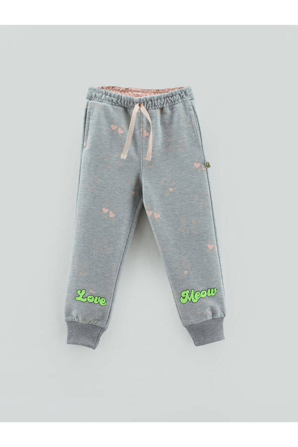 LOVE MEOW Printed Cat Pattern Girl Sweatpants - 4