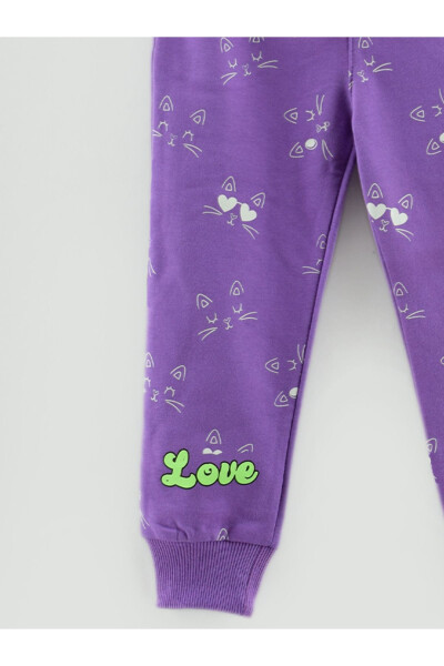 LOVE MEOW Printed Cat Pattern Girls Sweatpants - 5