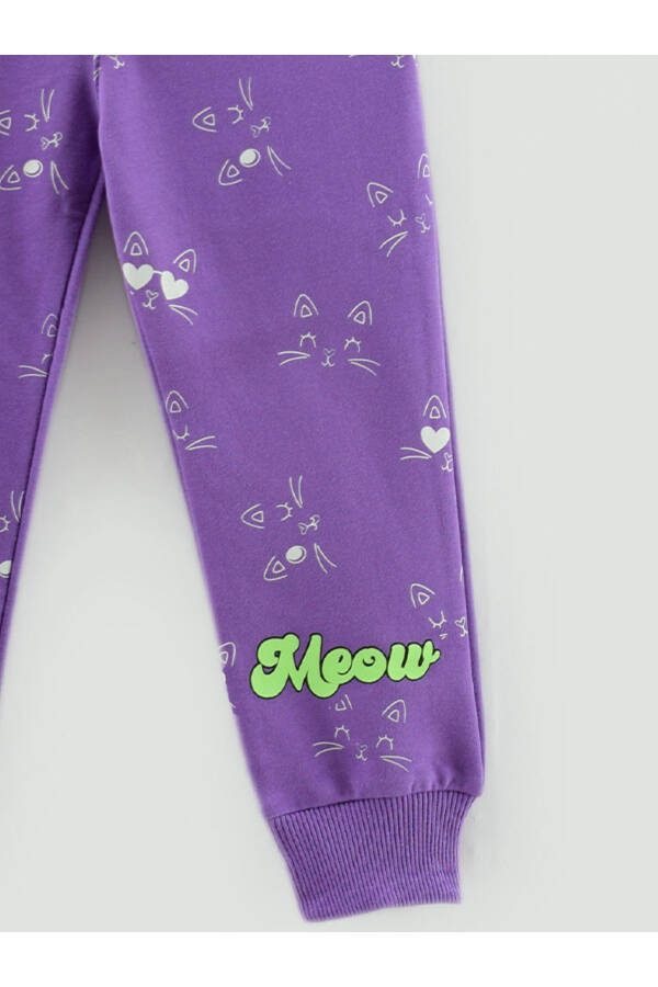 LOVE MEOW Printed Cat Pattern Girls Sweatpants - 6