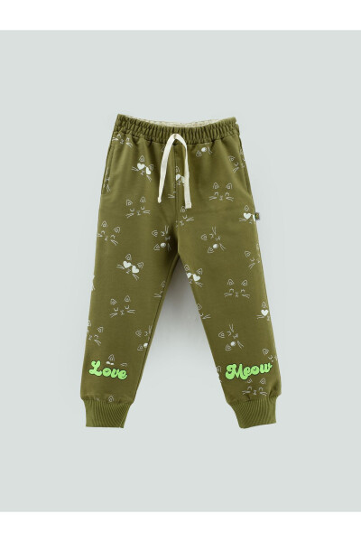 LOVE MEOW Printed Cat Patterned Girls Sweatpants - 4