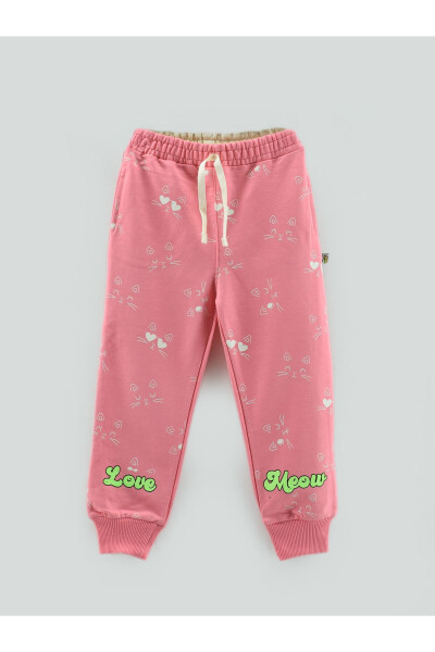 LOVE MEOW Printed Cat Patterned Girls Sweatpants - 4