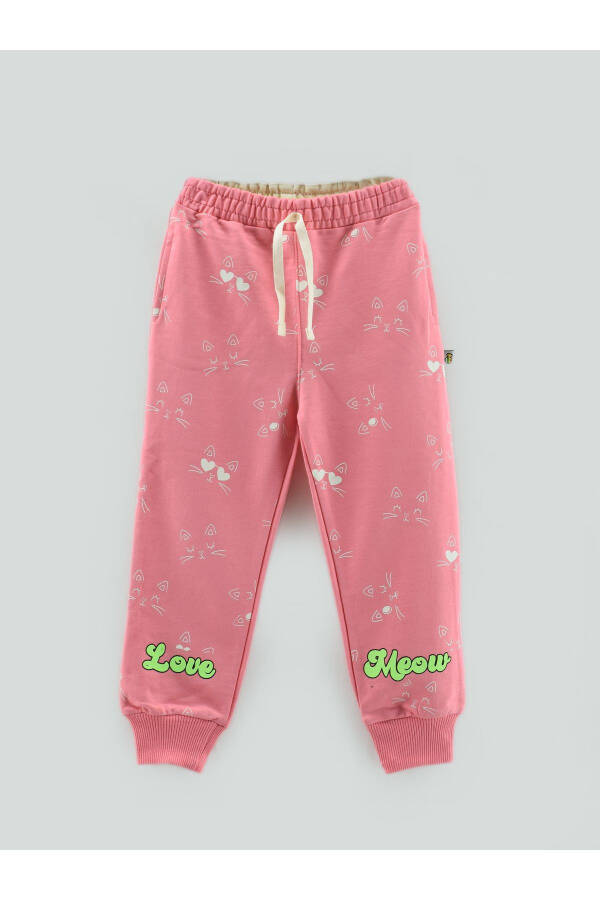 LOVE MEOW Printed Cat Patterned Girls Sweatpants - 4