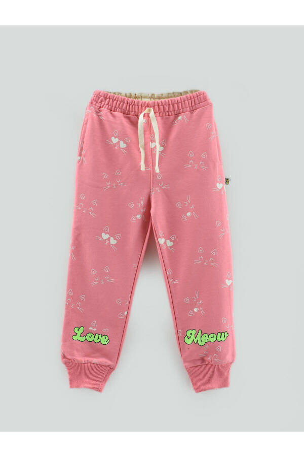 LOVE MEOW Printed Cat Patterned Girls Sweatpants - 1