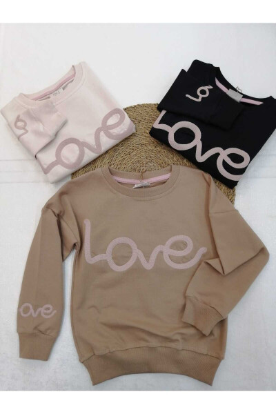 Love Nakışlı Kız Çocuk Sweatshirt 3-6 Yaş - 3