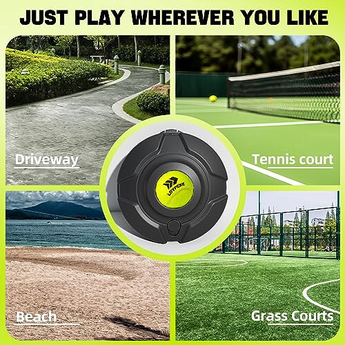 LOYPEXE Tennis Practice Rebounder Tennis Trainer Set with String Solo Tennis Trainer Practice Equipment 3 Replacement Rebound Balls Portable Tennis Practice Equipment for Adults Kids - 5