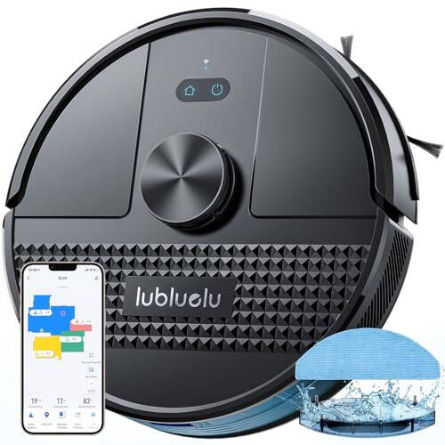 Lubluelu 3 in 1 Robot Vacuum and Mop Combo,4500Pa Robot Vacuum with Mapping,LiDAR Navigation,5 Maps,24 No-Go Zones, WiFi/App/Alexa,Self-Charging,Vacuum Robot for Pet Hair,Carpet,Hard Floor,Black - 1