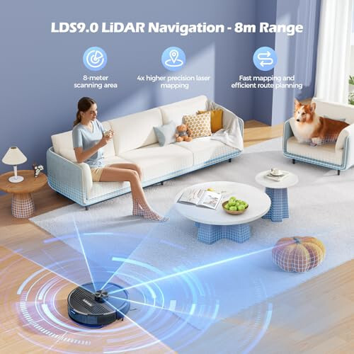 Lubluelu 3 in 1 Robot Vacuum and Mop Combo,4500Pa Robot Vacuum with Mapping,LiDAR Navigation,5 Maps,24 No-Go Zones, WiFi/App/Alexa,Self-Charging,Vacuum Robot for Pet Hair,Carpet,Hard Floor,Black - 2