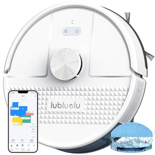 Lubluelu 3 in 1 Robot Vacuum and Mop Combo,4500Pa Robot Vacuum with Mapping,LiDAR Navigation,5 Maps,24 No-Go Zones, WiFi/App/Alexa,Self-Charging,Vacuum Robot for Pet Hair,Carpet,Hard Floor,SL68W - 1