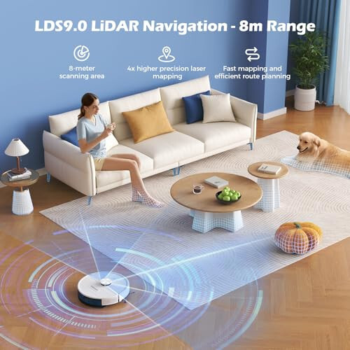 Lubluelu 3 in 1 Robot Vacuum and Mop Combo,4500Pa Robot Vacuum with Mapping,LiDAR Navigation,5 Maps,24 No-Go Zones, WiFi/App/Alexa,Self-Charging,Vacuum Robot for Pet Hair,Carpet,Hard Floor,SL68W - 2