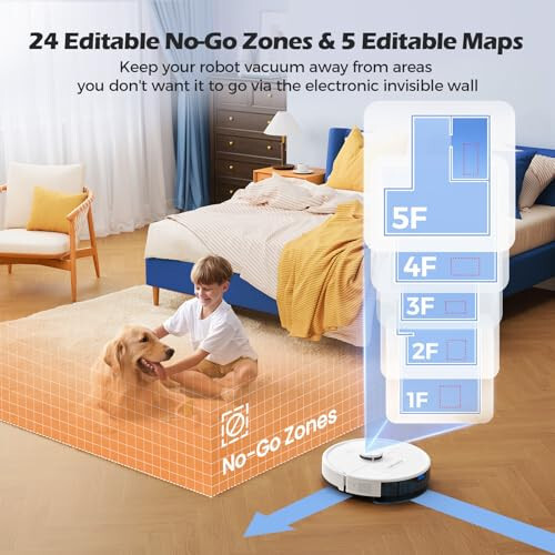 Lubluelu 3 in 1 Robot Vacuum and Mop Combo,4500Pa Robot Vacuum with Mapping,LiDAR Navigation,5 Maps,24 No-Go Zones, WiFi/App/Alexa,Self-Charging,Vacuum Robot for Pet Hair,Carpet,Hard Floor,SL68W - 4