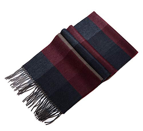 Lucky Leaf Women Men Winter Luxury Cozy Wool Warm Tartan Checked Plaid Wrap Scarf - 2