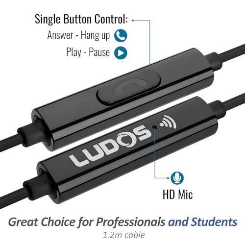 LUDOS OMNITONE Simli Quloqchinlari, 5 Yil Kafolat, Mikrofonli Quloqchinlar, 3.5 mm Jakli Simli Quloqchinlar, iPhone, Samsung, Kompyuter, Noutbuk, Bolalar, Maktab O'quvchilari Uchun Video Konferensiya - 3