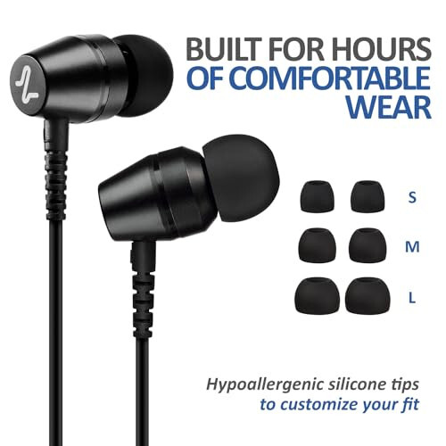 LUDOS OMNITONE Wired Earbuds in-Ear Headphones, 5 Year Warranty, Earphones with Microphone, 3.5 mm Jack Corded Ear Buds, Videoconference for iPhone, Samsung, Computer, Laptop, Kids, School Students - 6