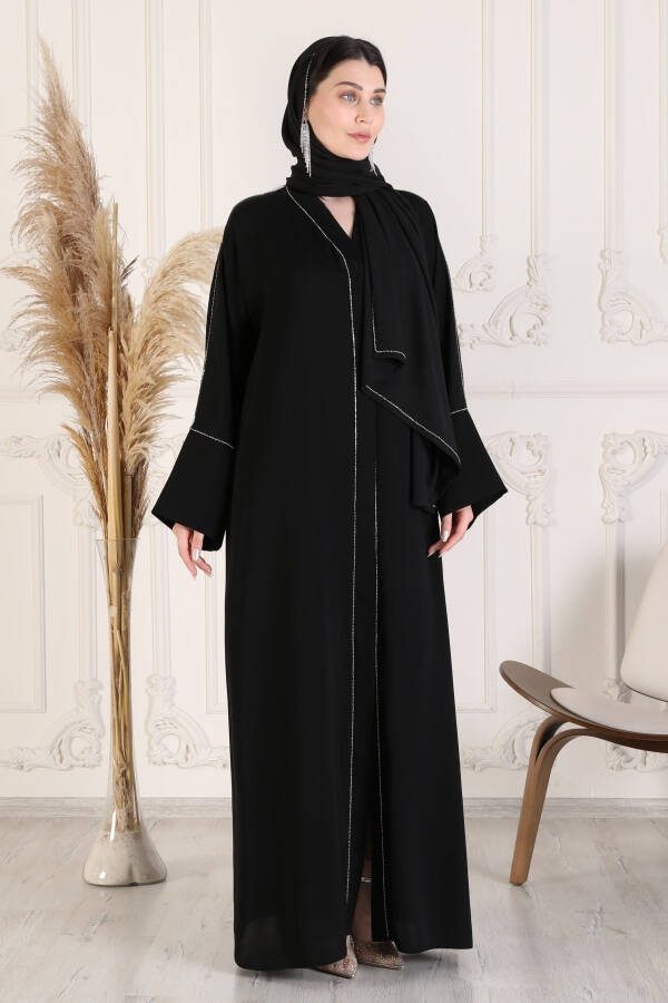 Lüks Abaya Kaliteli Abaya Dış Giyim Orjinal Dubai Ipeği Kumaşı Şık Abaya Giyim - 4