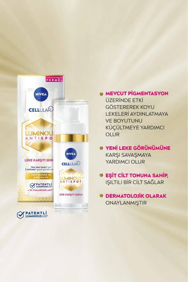 Luminous630 Leke Karşıtı Cilt Bakım Serumu 30ml, Cilt Tonu Eşitleyici, Hyaluronik Asit, E Vitamini - 3