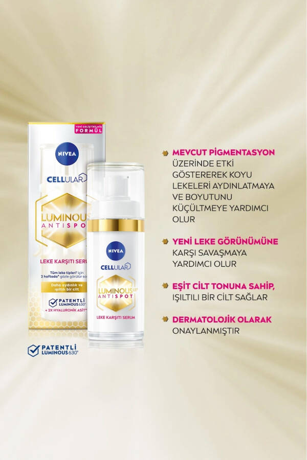 Luminous630 Leke Karşıtı Cilt Bakım Serumu 30ml, Cilt Tonu Eşitleyici, Hyaluronik Asit, E Vitamini - 10