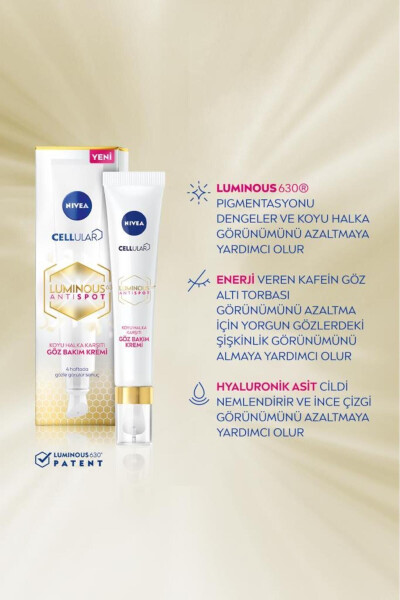 Luminous630 Qorong'i Doiraga Qarshi Ko'zga G'amxo'rlik Qiluvchi Krem 15ml, Yorqin Ko'z Kontur, Gialuron Kislotasi - 2