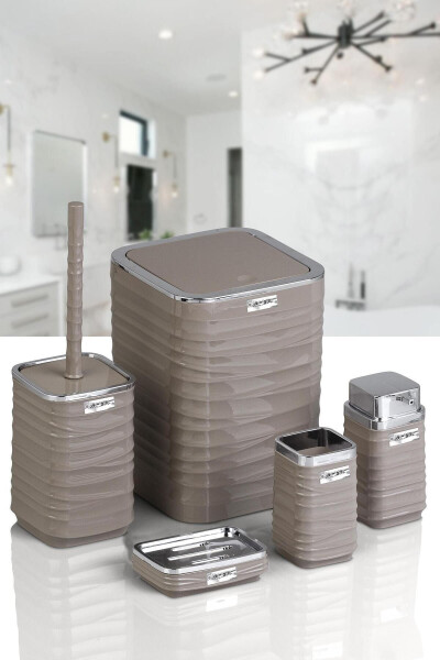 Luna Vizon Chrome Square 5-Piece Bathroom Set - 6