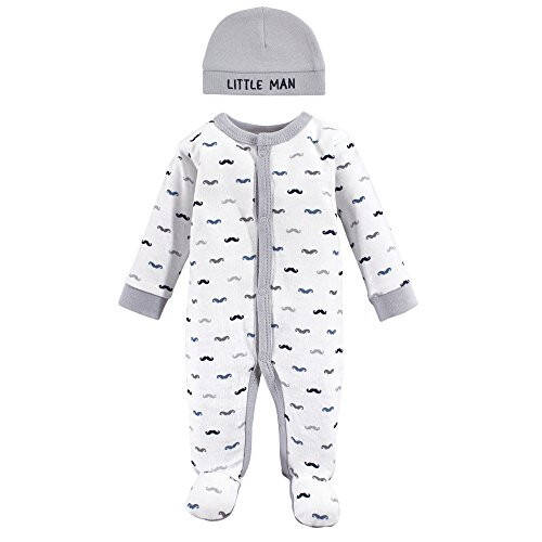 Luvable Friends Baby Girls' Cotton Preemie Sleep and Play and Cap - 1