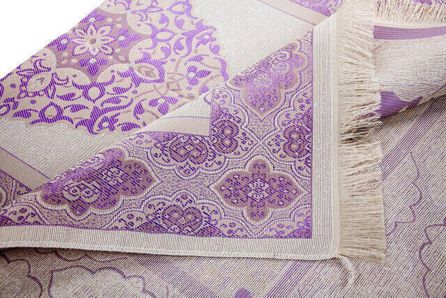 Luxury Light Colored Ottoman Taffeta Prayer Rug - 0210 - Lilac - 3