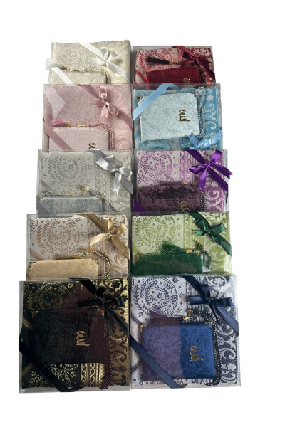 Luxury prayer rug set, perfect for dowry, gifts and special occasions. - 4