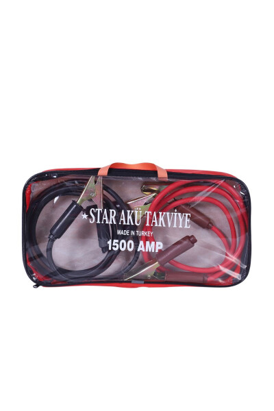 Luxury Traffic Set with Bag TÜV Türk Compliant + 1500 Ampere 2 Meter Battery Booster Cable with Bag - 5