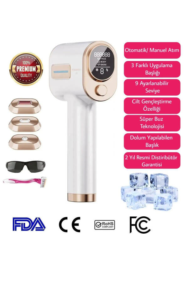 Lx9 Advanced New Generation 3-Head Ice IPL Laser Hair Removal Device - IPL Laser Hair Removal Device - 8