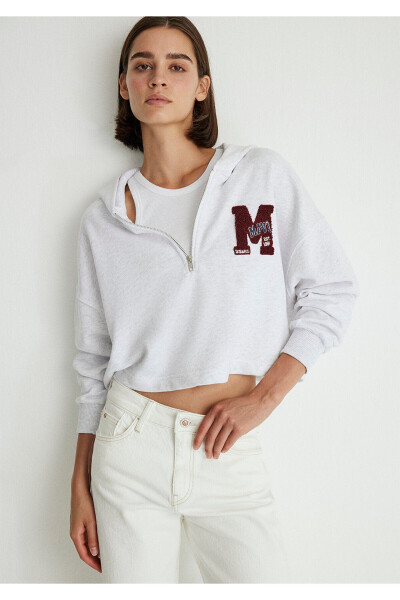 M Patch Half-Zip Grey Sweatshirt 1S10163-85438 - 19