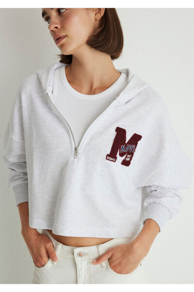 M Patch Half-Zip Grey Sweatshirt 1S10163-85438 - 20