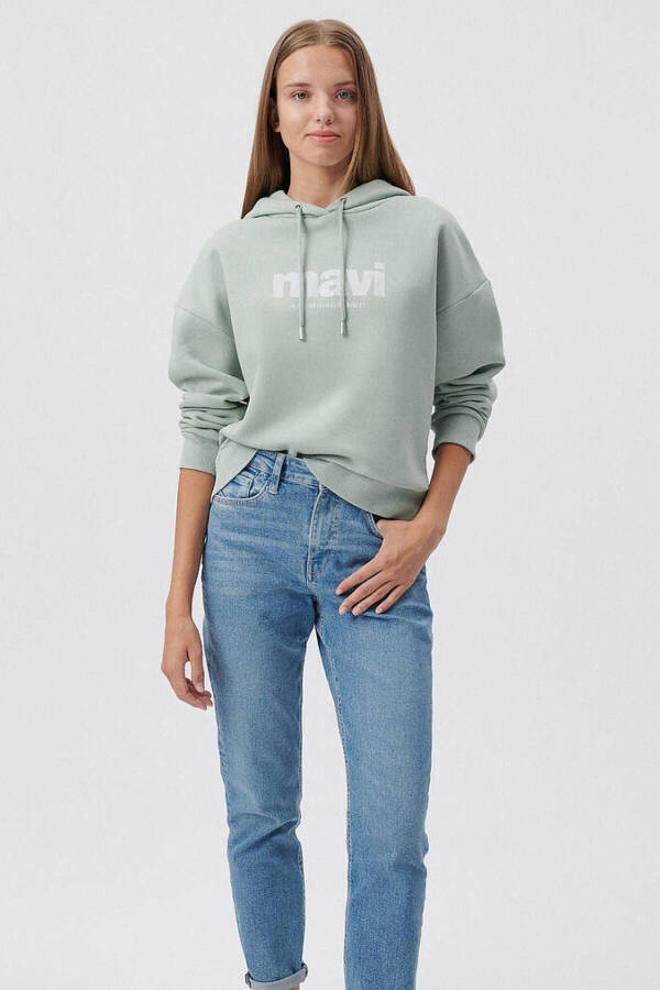 M168334-71464-Fw Soluk Toz Yeşil Kadın Sweatshirt - 1