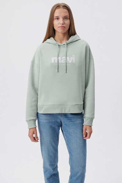 M168334-71464-Fw Soluk Toz Yeşil Kadın Sweatshirt - 3