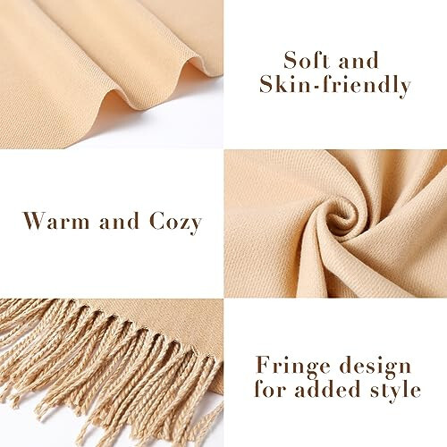 Maamgic Womens Cashmere Scarf Large Pashmina Shawls and Wraps Light Blanket Scarf for Evening Dress Warm Daily Travel Office - 3