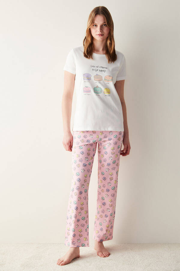 Macaron Pink Pants Pajama Set - 6