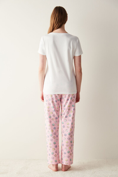 Macaron Pink Pants Pajama Set - 10