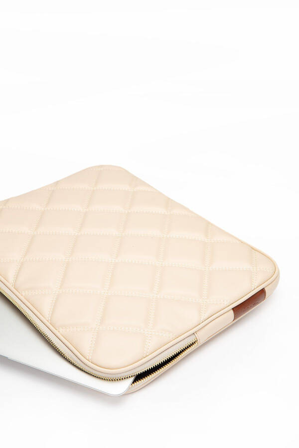 Macbook Air Pro 13 & 13.3 Inch Laptop Sleeve Quilted Beige - 6