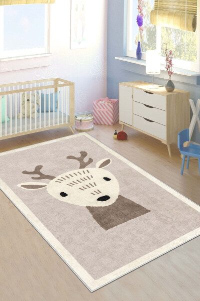 Machine Washable Non-Slip Stain Resistant Animal Pattern Baby and Kids Rug - 1