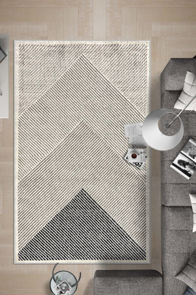 Machine Washable Non-Slip Stain Resistant Beige Kitchen Rug Living Room Rug and Runner - 2