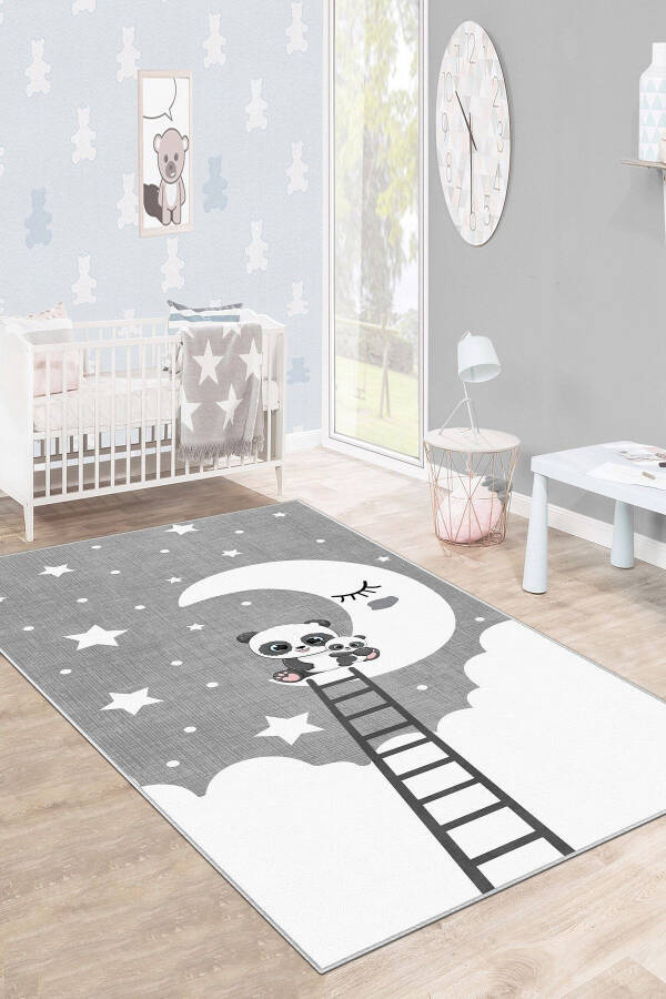 Machine Washable Non-Slip Stain-Resistant Star Patterned Baby And Child Rug Play Mat - 1