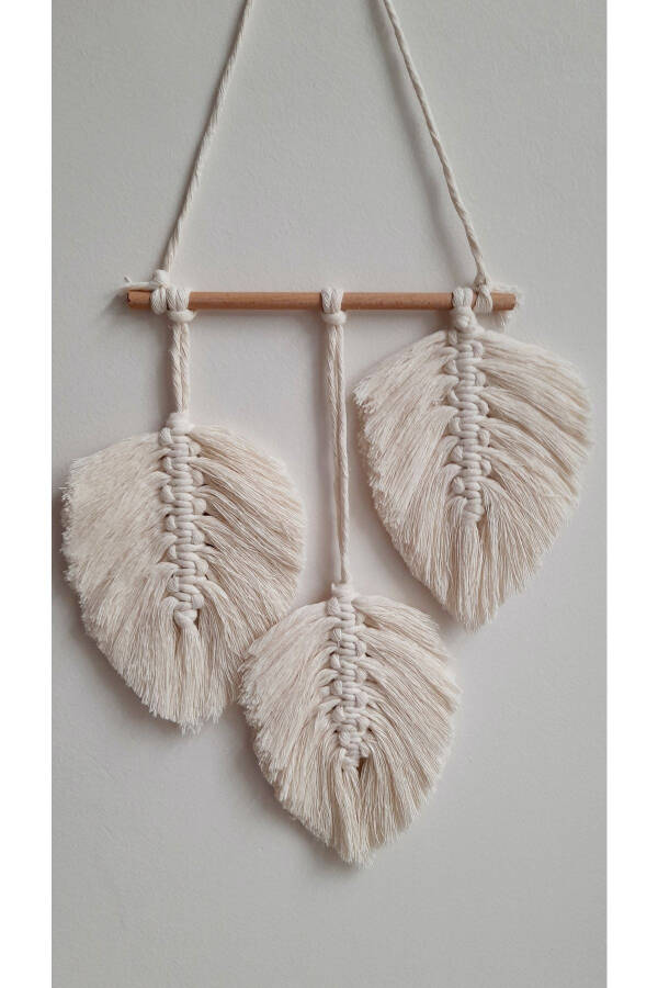 Macrame 3-Leaf Wall Hanging - 7