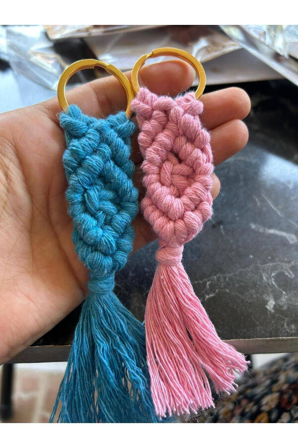 Macrame Keychain 25 Pieces Wedding Engagement Proposal Souvenir Birthday Gift Concept - 2